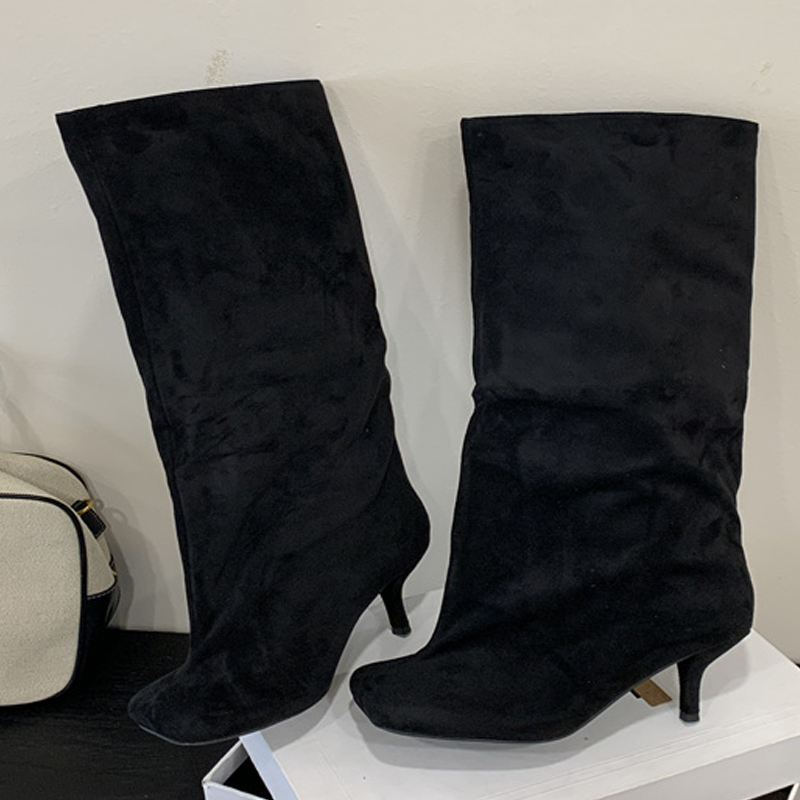 Knee High Boots Women - 겨울 스트리트 펑크 라운드 토 여성
