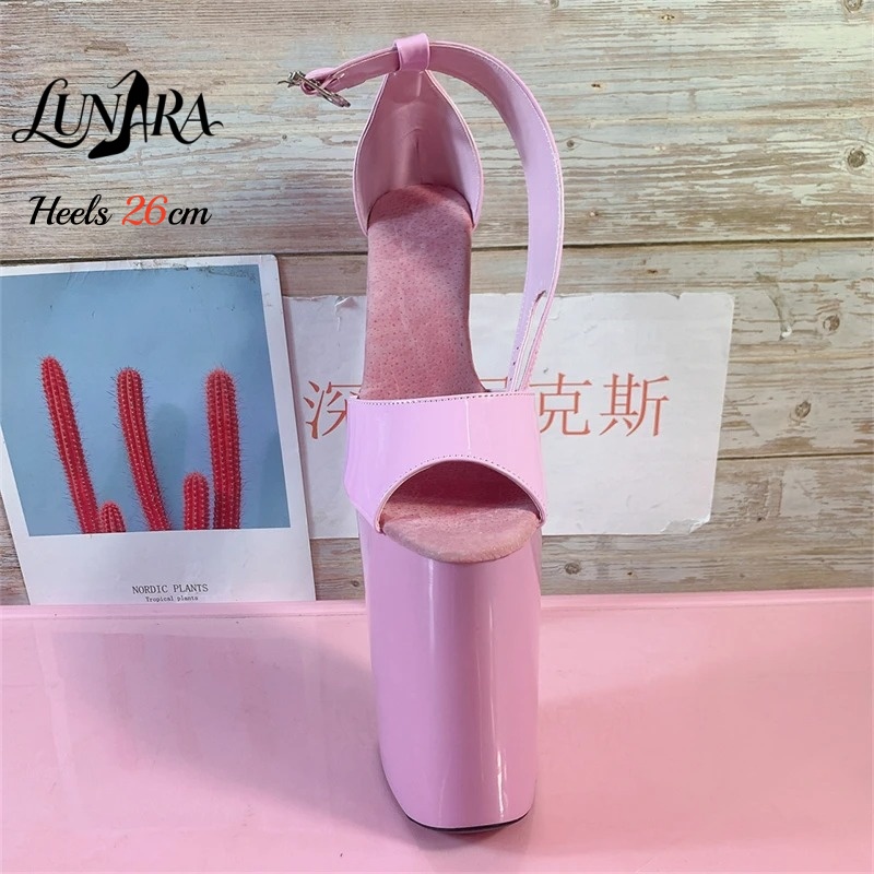 26cm/10인치 핑크색 에나멜 극세사 높은 굽 샌들  - Women'S Shoes Quality 리뷰 및 가격