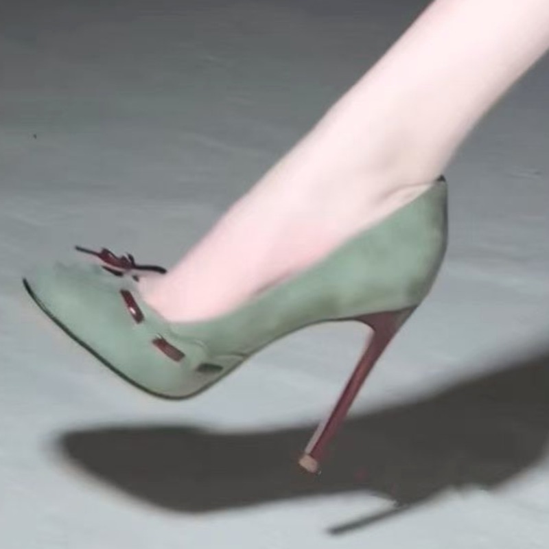 템퍼먼트 슈퍼 하이힐 싱글 슈즈 라운드 토 샬로우 스웨 - Women'S Shoes Quality 리뷰 및 가격