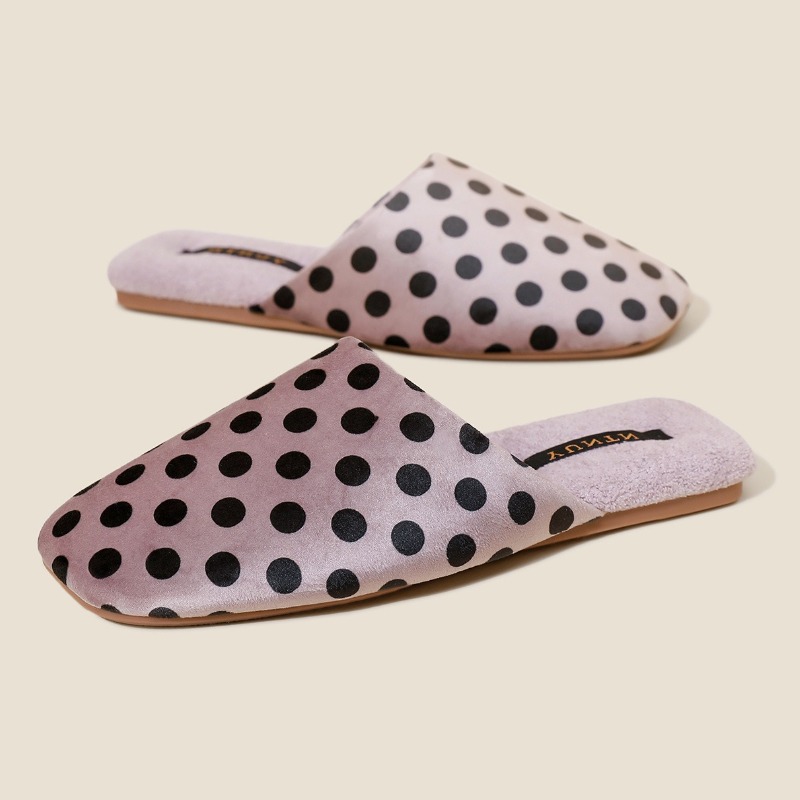 레트로 물방울 무늬 디자인 플랫 슬리퍼 여성 겨울 따뜻 - Women'S Shoes Quality 리뷰 및 가격