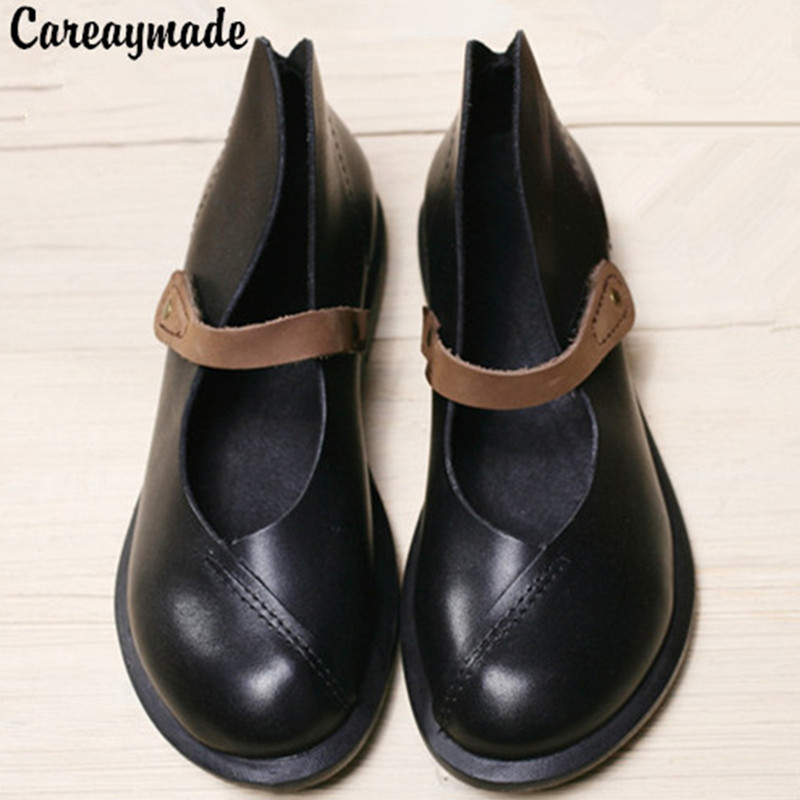Careaymade 여성용 하프 발목 짧은 진짜 가죽  - Women'S Shoes Quality 리뷰 및 가격